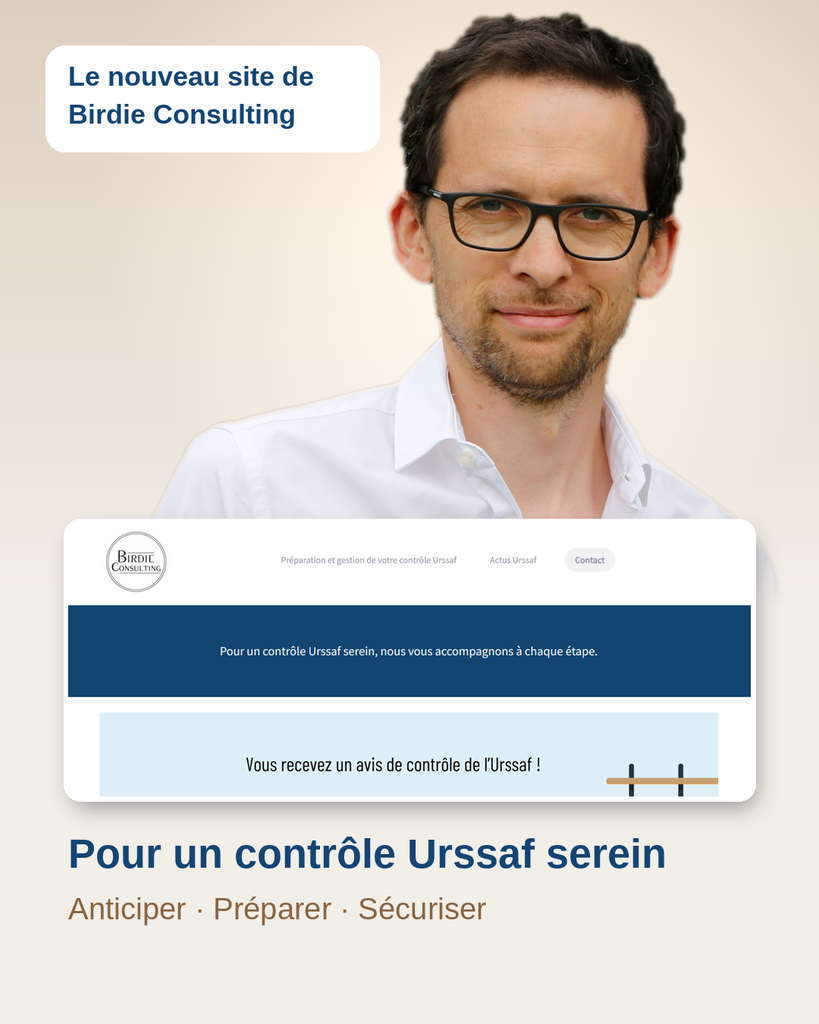 Page d’accueil du nouveau site Birdie Consulting, accompagnement contrôle Urssaf